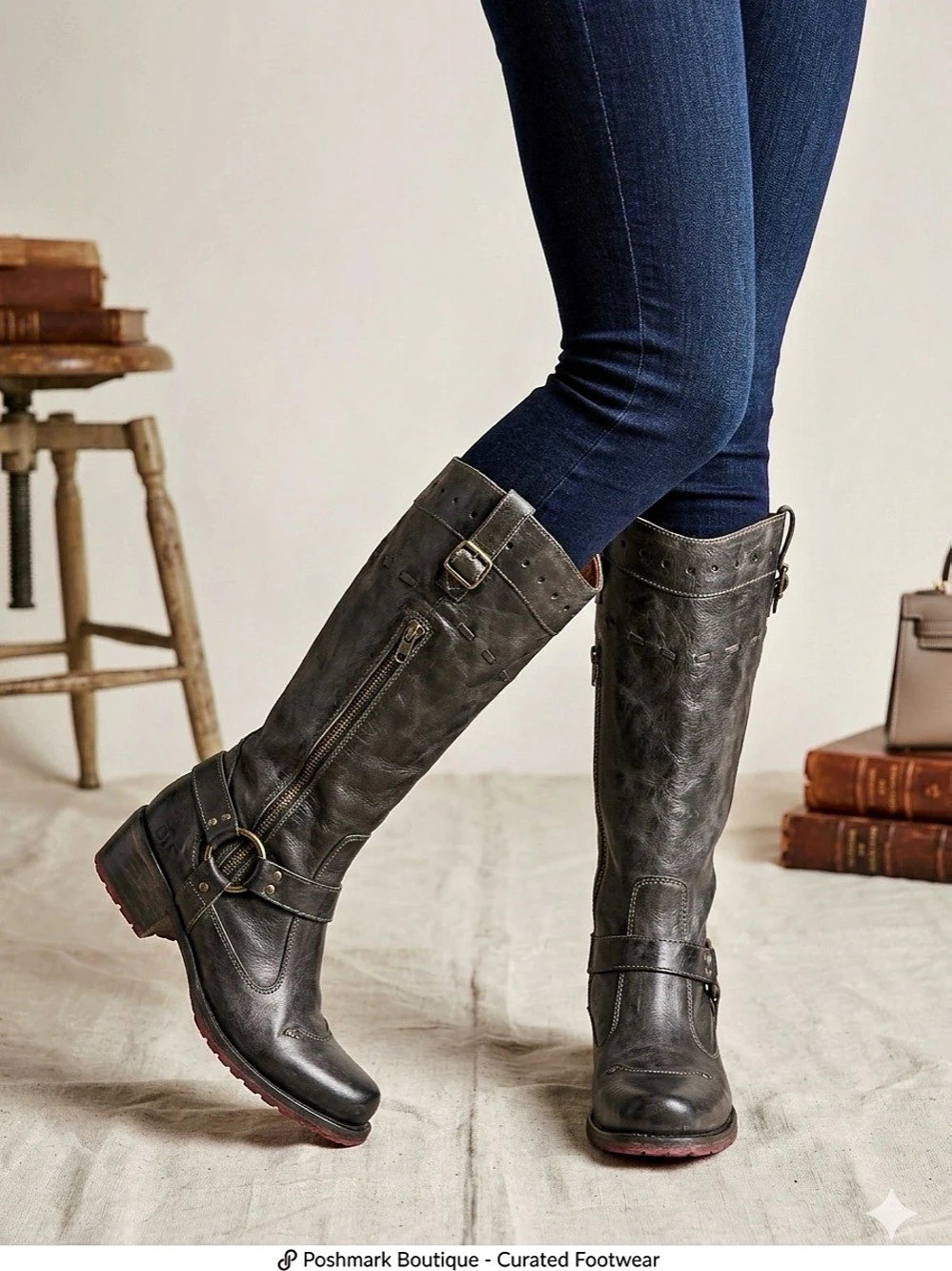 Bed|Stu boots Brown Leather Tall US 9.5